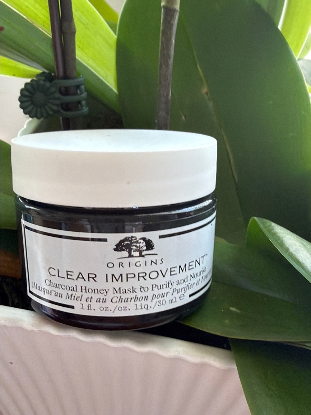 Origins Clear Improvement Charcoal Honey Mask - White Lid, Dark Brown Jar